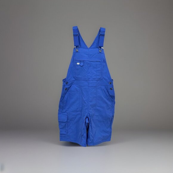 Duluth Bright Blue Heirloom Gardening Short Overalls, Size Small, Utility Paint - Picture 1 of 5